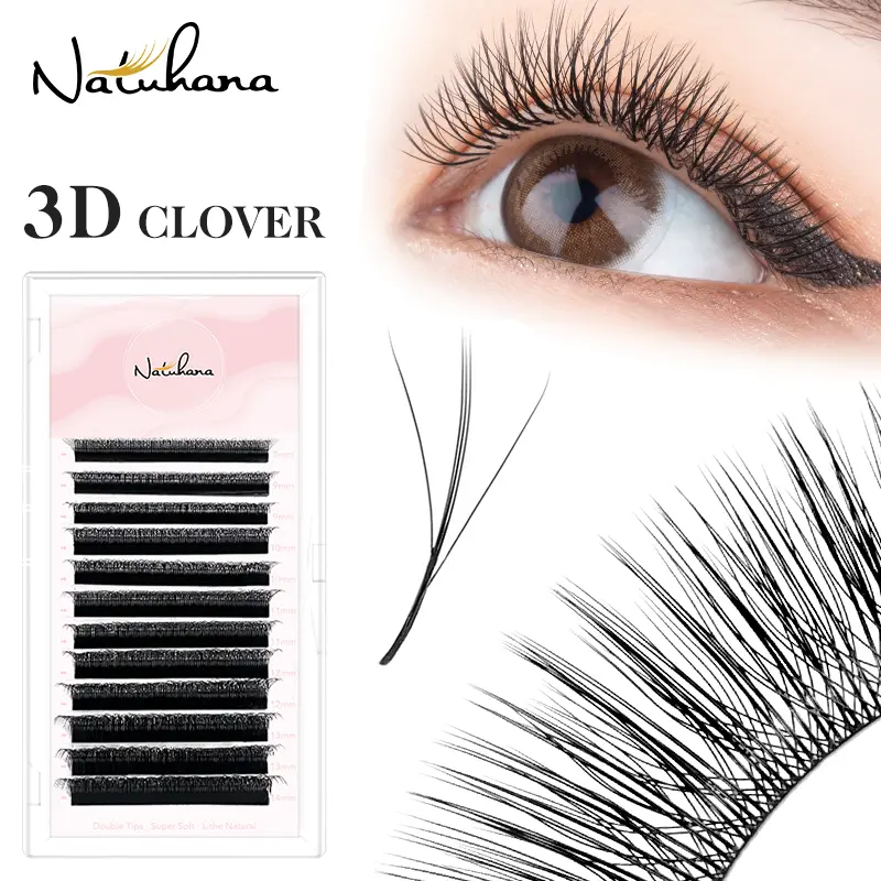 NATUHANA New 3DW Shape Eyelash Extension 3D Premade Volume Fan Lashes W Style Lashes Faux Mink Volume Lashes Korean Makeup 2026 New