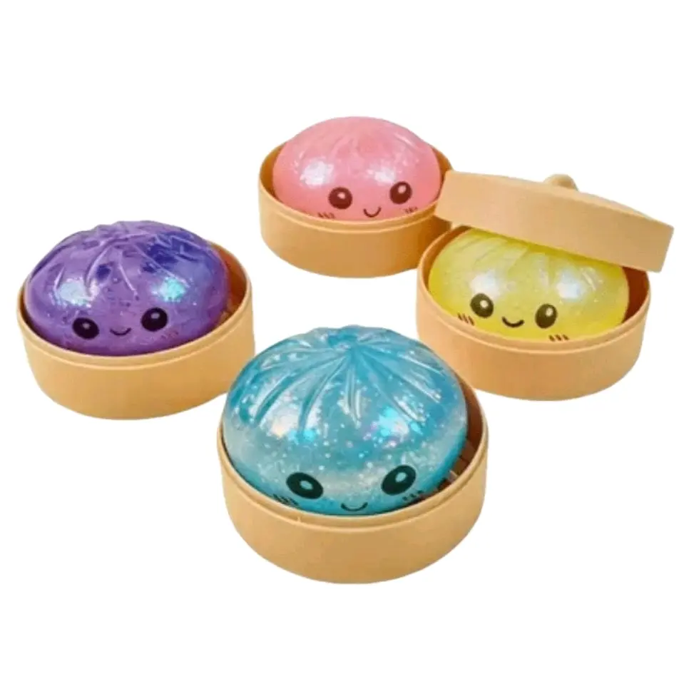 Gel Glitter Dumpling Squishy Toy, Random Color Assortment