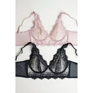 Sheer Lace Bustier Bralette with Underwire (GIFT)