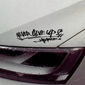 Never Give Up Car Sticker, Reflective Waterproof Decal for Cars, Motorcycle Stickers, Durable Automotive Accessories