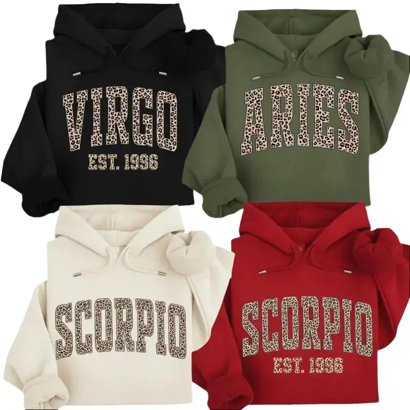(Leave A Note) Custom Zodiac Sweatshirt With Est Year, Cplor, Cute Horoscope Astrology Graphic Sweatshirt, Unisex Crewneck Shirt Sweatshirt, Personalized Zodiac Energy Gift For Birthday, Star Sign Lovers