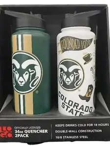 Logo Brands - 2 Pack - 34oz. Native Quencher Bottle -Colorado state