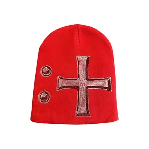 STYRO Unisex Redline File Beanie, Rhinestone Hats (1 Size)