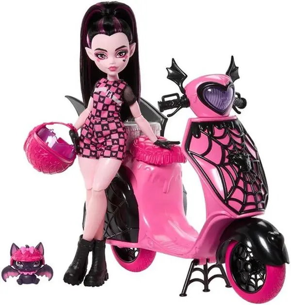 Monster High Draculaura Vamptastic Scooter Doll & Vehicle Set  [COLLECTIBLES] Paper Doll, Collectible