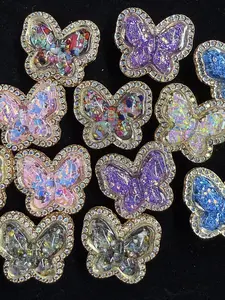 (353-357+365) 4PCS Glitter Butterfly Charms | Sparkling DIY Jewelry Accessories