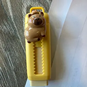 Cute Capy Bara Retractable Eraser Cute Pastel Colored Kawaii Inspired Stationary Gift Add On for Kids and Adults Key Chain Charm Comprehensive Neutral Stationery Set