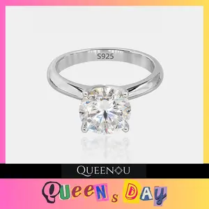 【956】October QUEENSDAY 3CT Colored Synthetic Moissanite Engagement Ring | Secure 4-Prong Setting | Available in 4 Colors
