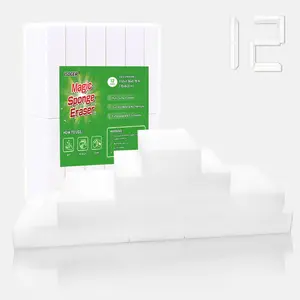 【Summervibes】Magic Melamine Sponge Eraser, GRS Certified 12 Pack Magic Cleaning Erasers in Bulk, No Scratch & Super Absorbent, Multi-Functional Melamine Foam Sponges for Bathroom Window Shoes Kitchen