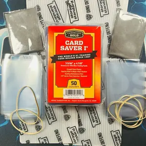 Bulk Card Grading Kit Pack for PSA,SGC,BGS- 2x25 Card Submission Supplies (50 Card Saver 1, 50 Sleeves, 2x Microfiber Cloths, 4x Rubber Bands, 4x Ding Defend)