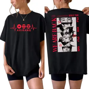Arirang World Tour Shirt, 2026 Kpop Mussic Tour Graphic Tee Unisex Doubled-sided