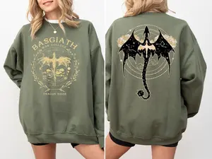 Fourth Wing Double-Sided Sweatshirt, Basgiath War College Crewneck, Bookish Dragon Rider Gift, Fantasy Book Lover Shirt, Cozy Reader Merch