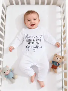 Newborn Baby Clothes Boys Girls Cartoon Letter Print Cute Long Sleeve Romper  Adorable Infant Onesie  Comfortable and Stylish
