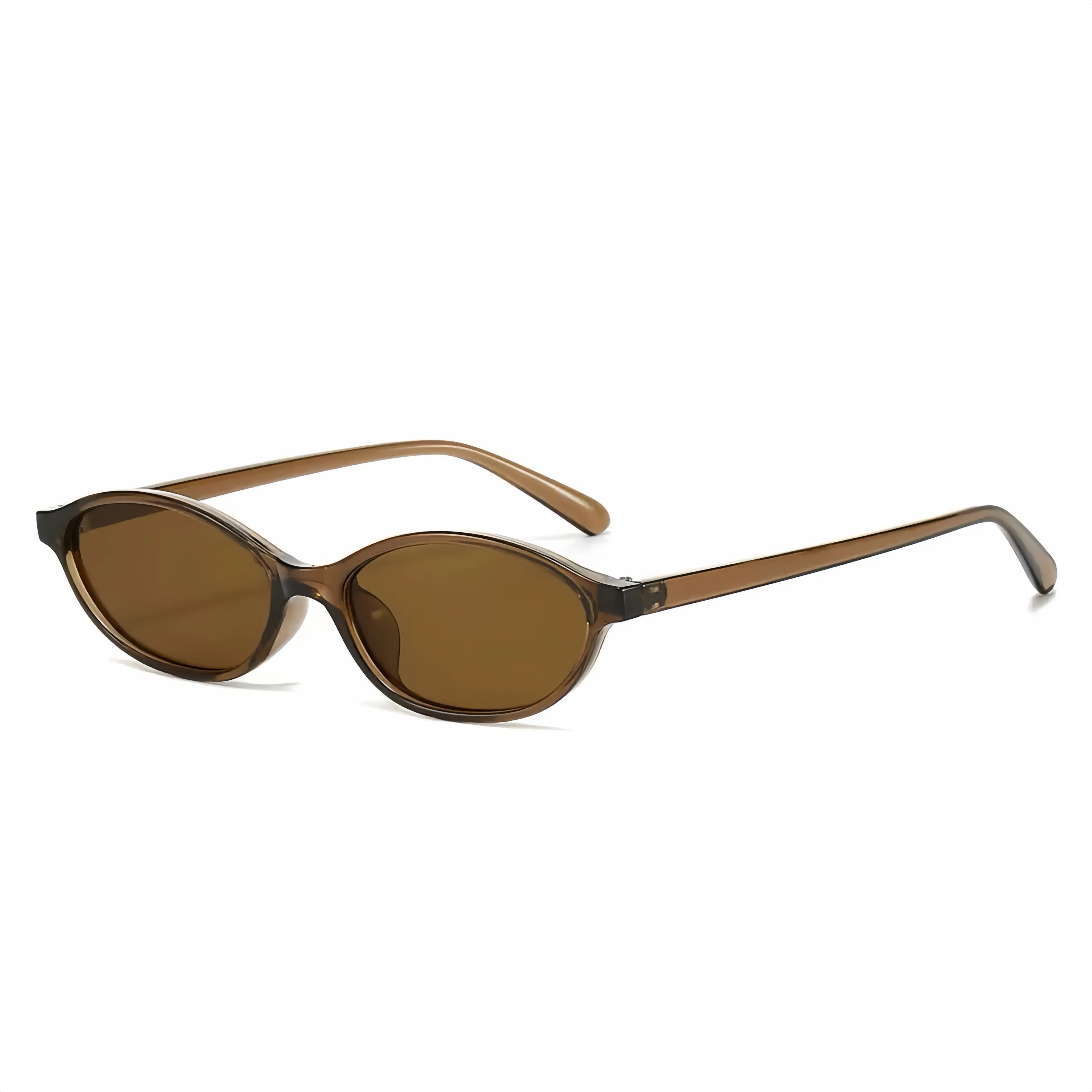 EUNOIALENS Women's Retro Oval Small Cat Eye Sunglasses - 90s Design, Y2k Trendy Narrow Shades, Vintage Charm, Alternative Style, Bright Retro Look, Anti-UV Protection