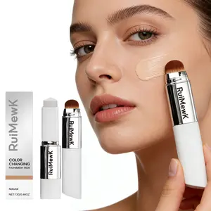 2 in 1 Color Changing Foundation Stick Double Ended Concealer Full Coverage Flawless Makeup Base Primer Lightweight Formula for Long Wear Natural Look
