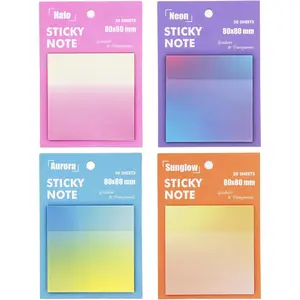 Gradient Transparent Sticky Notes, 8x8 cm See Through Notes for Annotating  Journaling Office Supplies, 50 Sheets/Pad, 4 Pads