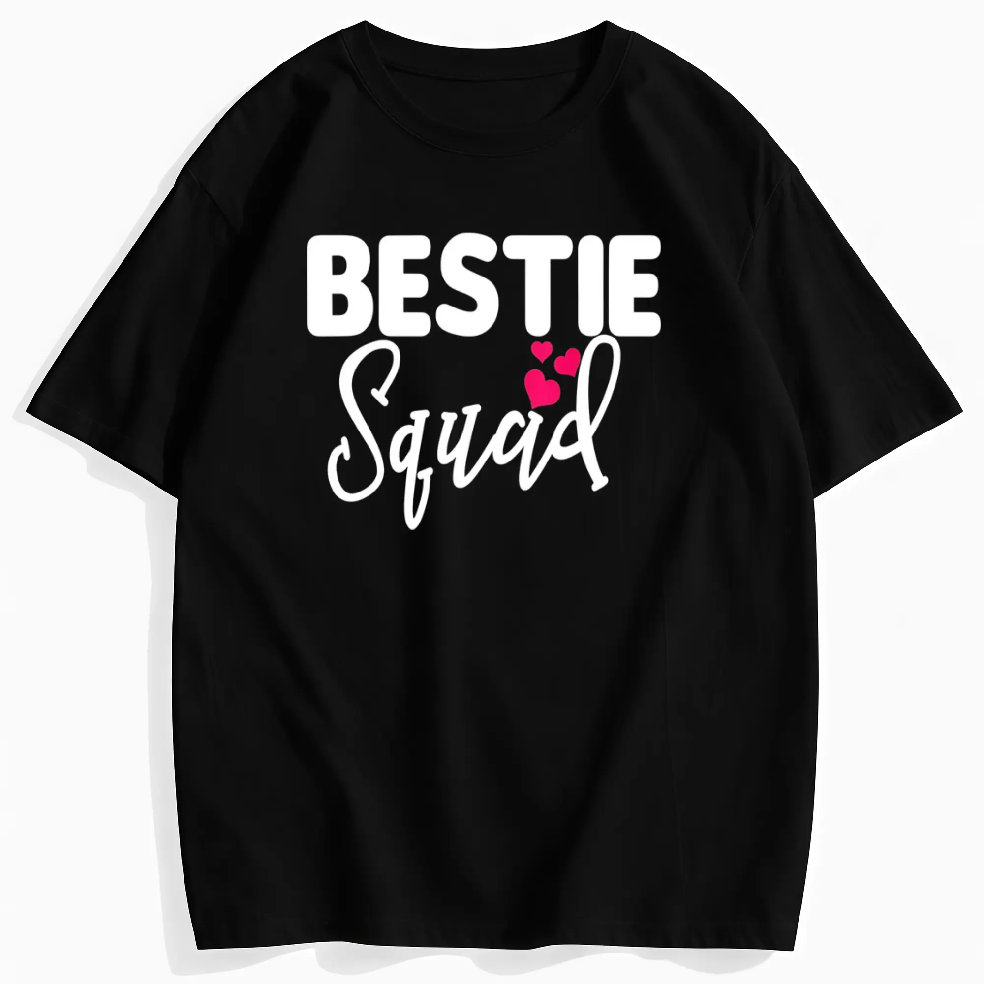Bestie Squad Shirt Matching BFF Friend Crew Hearts Women T Shirt Same Style for Men and Women 2026 Summer Short-sleeved Printed T-shirt