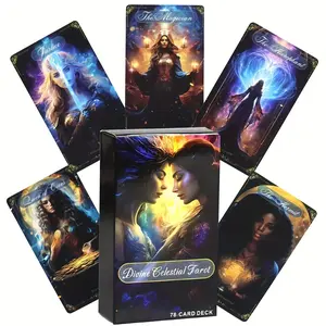 Divine Celestial Tarot Cards Set, 78 Unique Illustrated Astrological & Numerical Design, Ideal Gift for Beginners & Enthusiasts