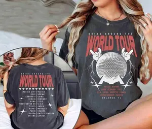 Epcot World Tour Comfort Colors/Gildan Shirt Drink Around The World Shirts Group Trip Tee Epcot World Tshirt Epcot Drink Around the World Tees [Adult - Youth - Toddler], Graphic shirt, Gift Birthday