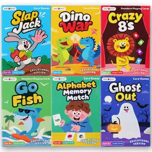 rokt&razo 6 in 1 Educational Kids Card Games, Alphabet Memory Match, Slap Jack, Go Fish, Crazy Eights, War, Ghost Out (Formerly Old Maid), Large Kids Playing Cards, Easter & Stocking Stuffers
