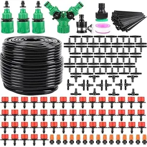 Drip Irrigation System 180 Pcs 164FT Garden Automatic Watering Kit Greenhouse Flower Bed Patio Lawn