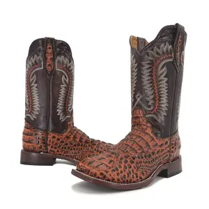 Men's Bulldog Exotic Leather Print Boots - Caiman Shedron