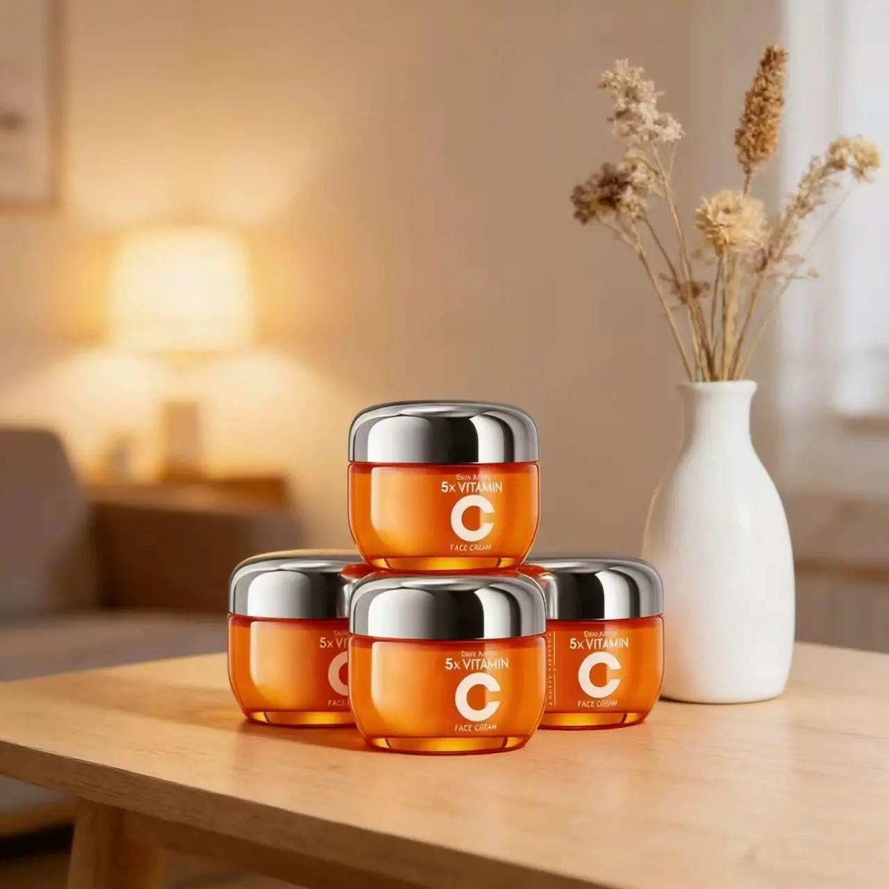 Vitamin C Face Cream, Rich Moisturizing Facial Cream, Gentle Hydration, Daily Care for Dry and Tired Skin
