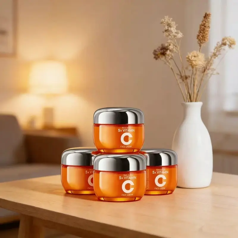 Vitamin C Facial Cream - Daily Face & Neck Moisturizer, Lightweight Fast-Absorb Formula for Dry/Dull Skin Care, Hydrates, Plumps Skin, All-Day Hydration for Adults