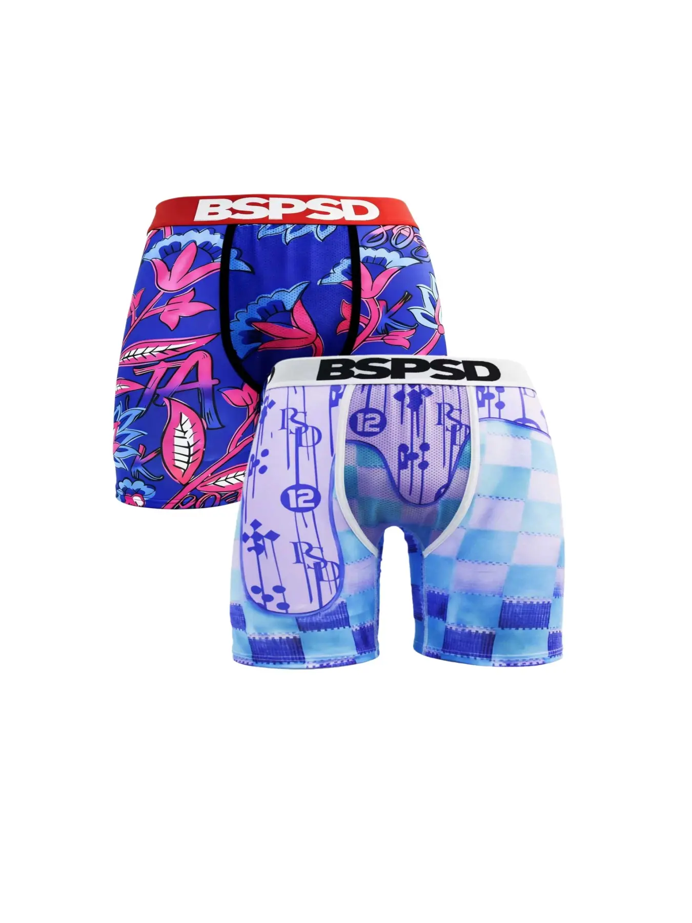 2Pcs Men's Boxers Briefs Comfortable Fitted Breathable Underwear Fashion Print Mens Boxershorts Daily Wear Swimming Underpanty for Men's Daliy Wear