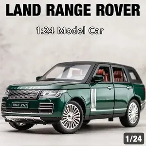 1:24 Land Rover Range Rover SUV Car Model Simulation Sound and Light Pull Back Alloy Car Collectible Ornament Boys Toy Car Gift