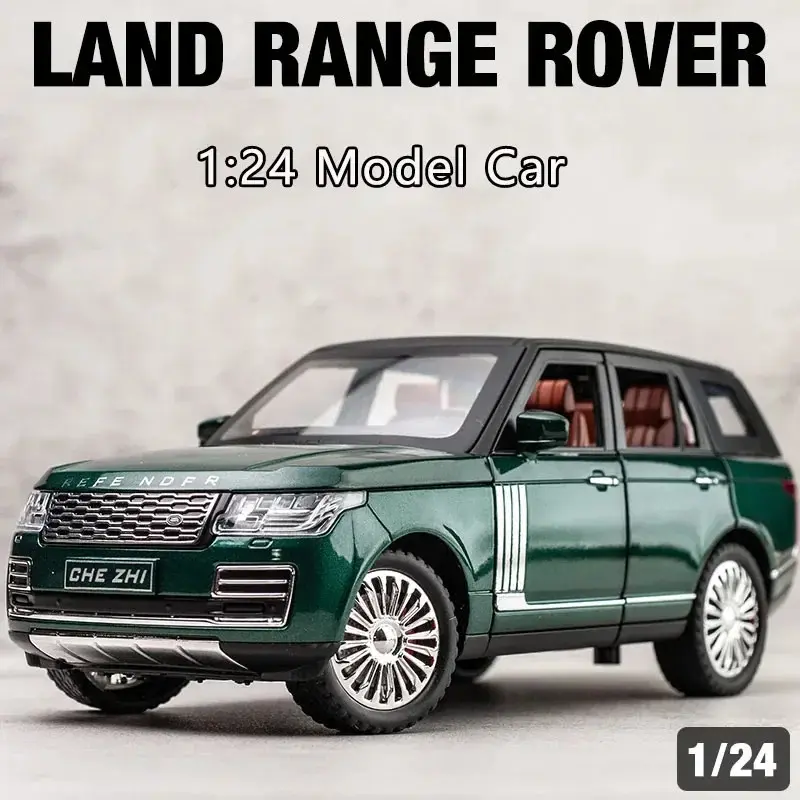 1:24 Land Rover Range Rover SUV Car Model Simulation Sound and Light Pull Back Alloy Car Collectible Ornament Boys Toy Car Gift