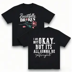 Beautifully Broken Graphic Tee Sweatshirt Hoodie for Men and Women Casual Fleece Fabric Country Music Design Perfect for Daily Wear HTYUT