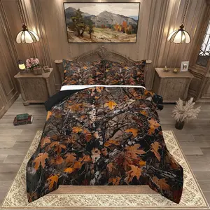 Camo Bedding Set for Men,Western Farmhosue Comforter Sets,Camouflage Lodge Hunting Down Comforter,Rustic Country Forest Cabin Bed Set for Bedroom