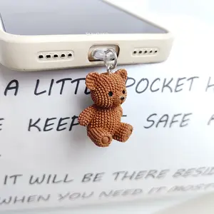 A Cute Little Bear Dust Plug Accessory for Mobile Phones, Suitable for Iphone/Android/Type-C Phone Jacks, The Perfect Gift for Bear Enthusiasts