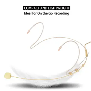 Head mounted Dual ear hanging Microphone- Lightweight, for Shure Sennheiser AKG MiPro Audio Technica 4Pin TA4F 3Pin TA3F 3.5mm