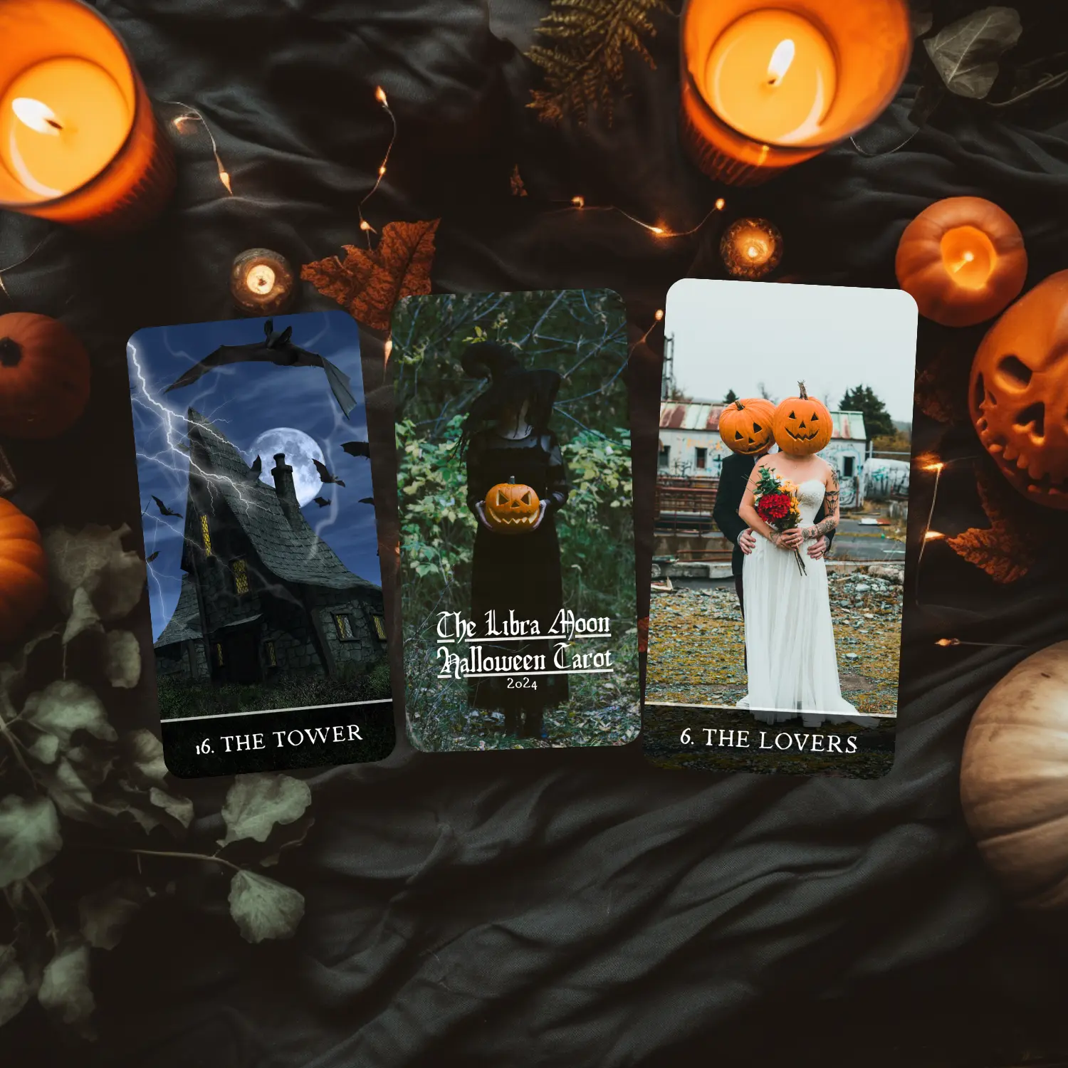 Libra Moon Halloween Tarot Deck, 78 Cards