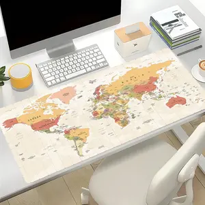 1 world map mouse pad with anti slip rubber base, perfect for office/gaming and home use, large-sized mouse pad, Office Accessories, Desktop Accessories