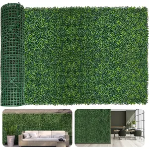 Artificial Ivy  Fence Screen, 40X120 in(34 sqft) UV-Anti Faux Boxwood Roll Panels Greenery Backdrop Vine Leaf Fence Panels for Indoor Outdoor Wall Decor & Ivy Fence Covering