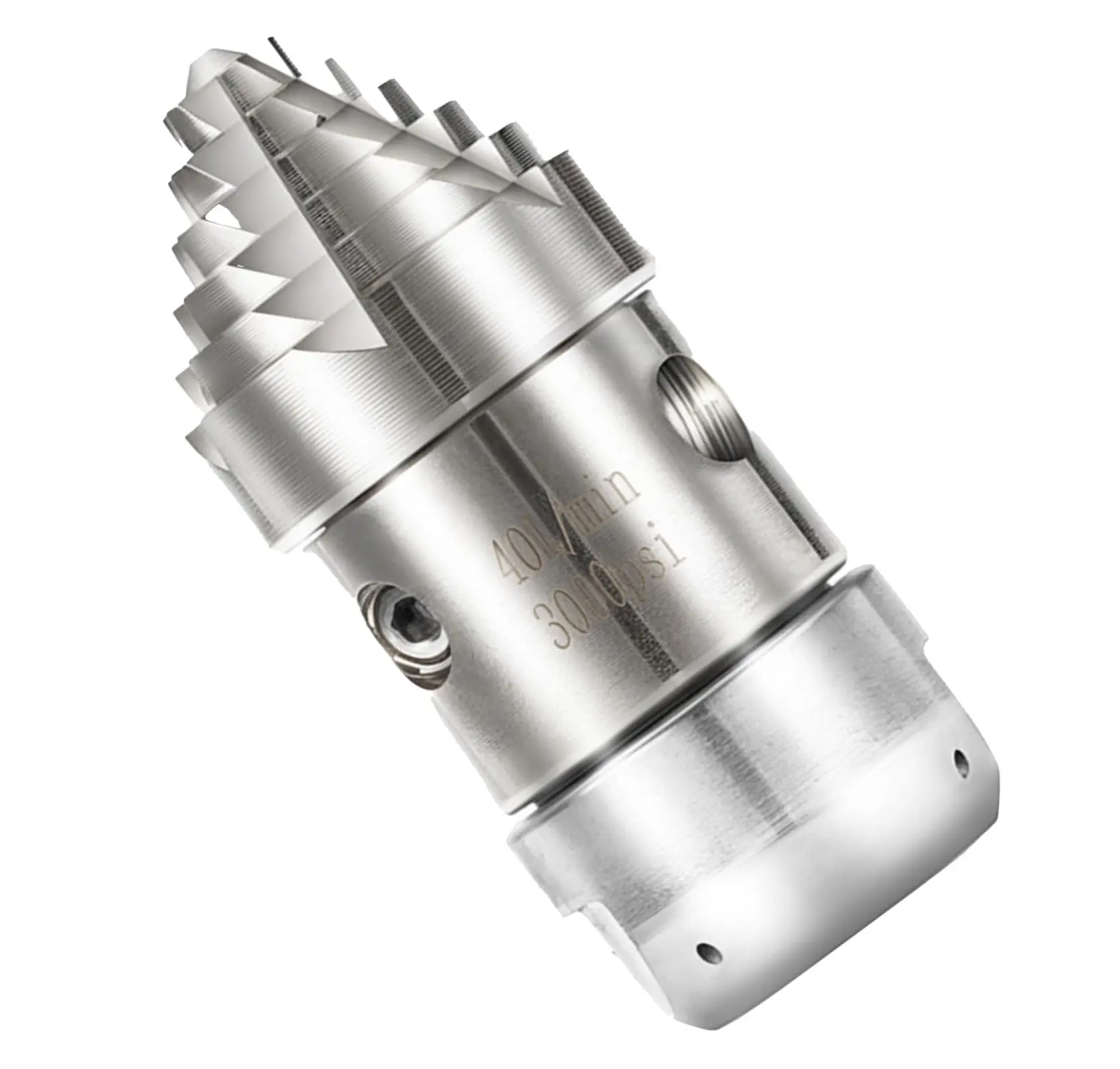 3/8" Sewer Jetter Nozzle for Pressure Washer, 360° Rotating Strong Shot Nozzle for Pipe Cleaning, Stainless Steel Jetter Drain Cleaner, 3000 PSI, 40 L/min, 3/8" NPT Female Thread