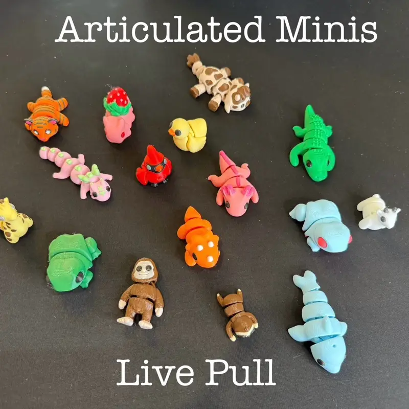 LIVE Pull – 3D Printed Articulated Minis | Dragons, Fidgets & Keychains!