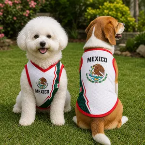 Mexico National Flag Mesh Pet Jersey – Breathable Dog & Cat Sports Shirt for Small to Large Pets