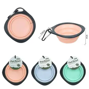 Collapsible Dog Bowl Portable Travel Pet Bowl Foldable Food Water Feeder for Outdoor Camping, Lightweight Pet Bowls for Dogs Cats, Easy Clean Pet Feeding Bowls for Hiking Walking