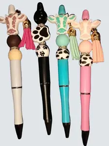 Beaded Pens Sets of 3 - Unique Colorful Pens with Silicone Focal Beads for School Work & Personal Use - Perfect Gift for Birthdays Anniversaries