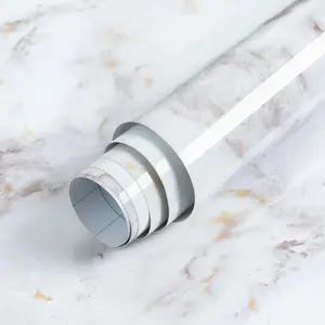 Glossy Marble Contact Paper Peel and Stick Wallpaper 17.5" X 78.7" Countertop Furniture Waterpoof Self Adhesive Removable Cover for Kitchen Bathroom Cabinet Drawer Shelf Liner Vinyl Roll