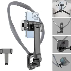 Portable Neck Strap for Vlogging & Live Streaming, First-Person View Shooting Stand, Chest Mount Anti-Shake Bracket, Overhead Cellphone Mount