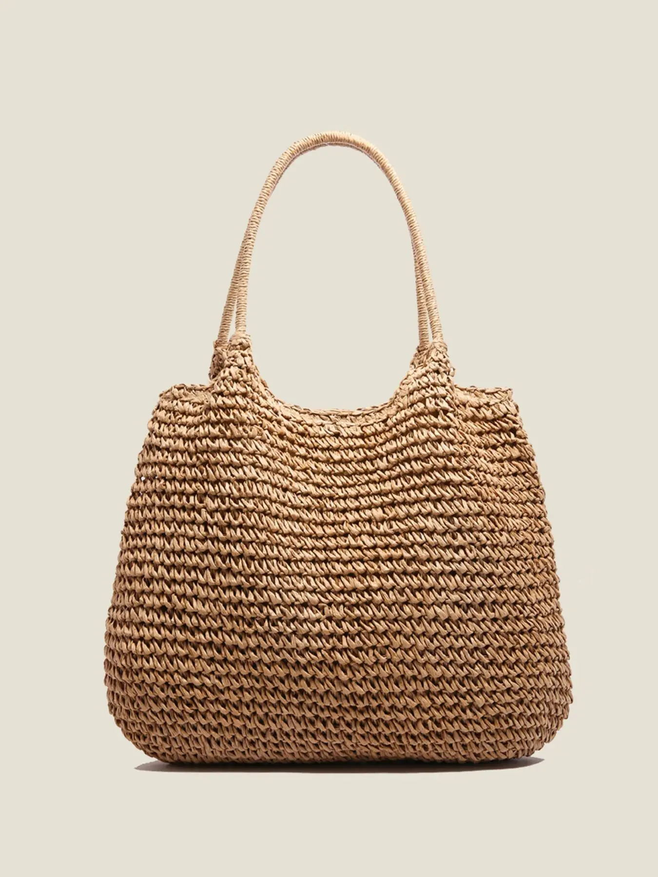 Women's Fashionable Straw Woven Tote Bag, Large Capacity Shoulder Bag for Daily Used, Casual Trendy Versatile High-quality Daily Commuting Bag, Girl Fashionable Shopping Bag, Straw Boho Bag