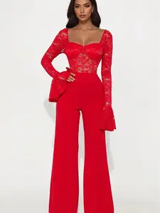 Wide Leg Jumpsuit-Red
