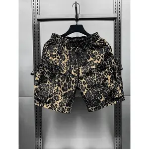 Men's Regular Fit Leopard Print Shorts, Casual Comfy Breathable Shorts for Daily Wear, Men's Bottoms for Summer(Sheet)