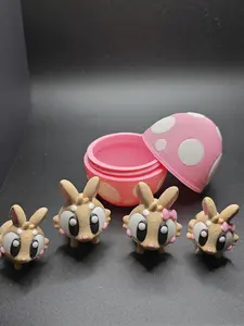 Easter Bunny Family – 4-Pack 3D Printed Bunnies with Easter Egg