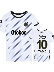 Fenerbahçe football T-shirt, men's and women's fans short-sleeved T-shirt, 3D printed sports T-shirt