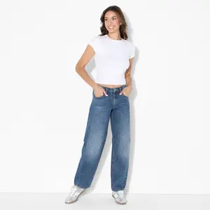 Women's Mid-Rise Barrel Jeans - Wild Fable